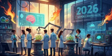 Cientistas brasileiros colaborando em pesquisas inovadoras com impacto social em 2026.